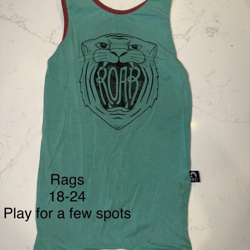 Rags romper with black tiger head graphic and 'ROAR' inside #tiger #graphic #rag